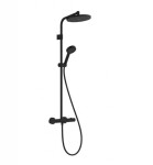 HANSGROHE - Activera S Sprchový set s termostatem, průměr 24 cm, 2 proudy, EcoSmart+, matná černá 28083670