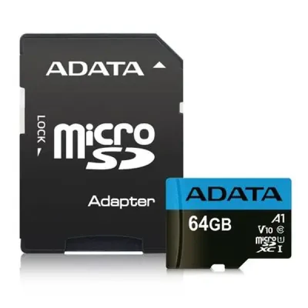 Rozbaleno - ADATA Micro SDXC karta Premier 64GB + SD adaptér / UHS-I / CLASS10 / R: 85MBs / W: 25MBs / rozbaleno (AUSDX64GUICL10A1-RA1.rozbaleno)