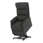 Relaxační křeslo, elektrické kabelové ovládání, šedá, látka, TV-L8960 GREY2