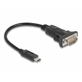 DeLock USB Type-C - RS-232 / Adaptér / D-Sub 9 pin / FTDI FT232RL / černá (64125)