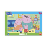 Puzzle deskové Peppa Pig v obývacím pokoji 15 dílků - Dino