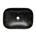Umyvadlo na desku SAT Infinitio 45,5x32,5 cm mramor černá mat bez přepadu SATINF4532MRBKM SATINF4532MRBKM