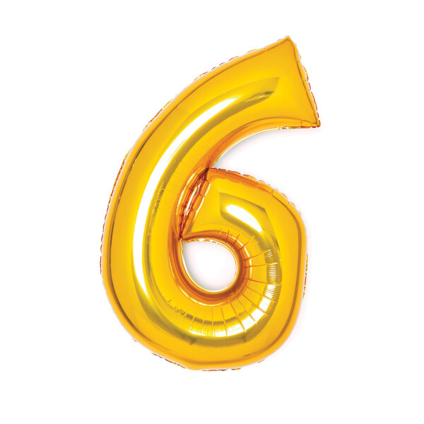 Balónek fóliový narozeniny číslo 6 zlatý 66cm Amscan Balónek fóliový narozeniny číslo 6 zlatý 66cm Amscan