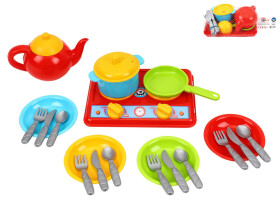 Sada nádobí s vařičem plast 22x16cm s doplňky v sáčku