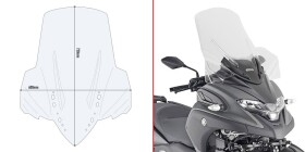 D2149St plexi čiré Yamaha Tricity 300 (20-25), vxš720x600 mm, vyšší o 195 mm než originál