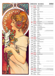 Nástěnný kalendář 2026 Helma - Alfons Mucha, 24 x 33 cm
