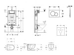 GEBERIT - Kombifix Set předstěnové instalace, klozetu Oudee Vortex a sedátka softclose, tlačítko Sigma01, lakovaný matný chrom SANI15CA1133