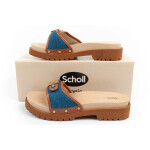 Dámské dřeváky W F305492349 hnědo-modré - Scholl Iconic 40