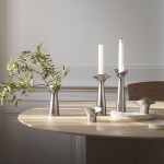 Georg Jensen Vysoký svícen Bloom Botanica – set 2 ks, stříbrná barva, kov