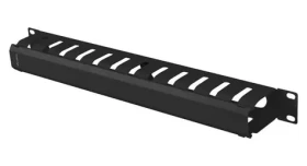 Lanberg 19" organizér kabelů černý / Organizér kabelů / kovový / 1U / typ A (AK-1704-B)