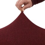 Super strečové potahy HARMONIA bordó sedačka s otomanem vlevo (š. 210 - 320 cm)