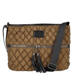 Dámská prošívaná crossbody kabelka s třásněmi Yana, hnědá
