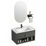 REA - Sada koupelnového nábytku s umyvadlem Toledo 60cm Grey REA-M0017