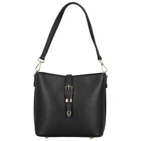 Luxusní dámská kožená kabelka na rameno Bertha, černá
