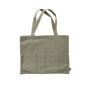 DESIGN LETTERS Velká plátěná taška LIFE Olive Green, zelená barva, textil
