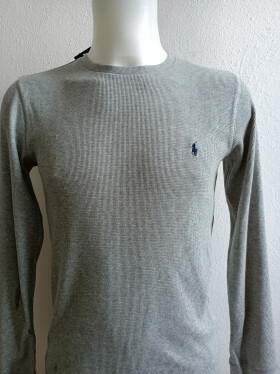 Pánské tričko dlouhým rukávem 714687799003 šedé - Ralph Lauren L