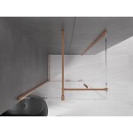 MEXEN/S - Velar sprchový kout 90 x 85, transparent, kartáčovaná měď 871-090-085-01-65