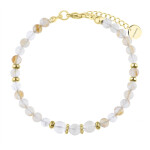 Náramek z citrínu Soléne - chirurgická ocel, Zlatá 16 cm + 2 cm (prodloužení)