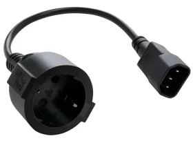 C-TECH napájecí adaptér C14 (M) černá / Schuko (F) / 15 cm (CB-PWRC14MF)