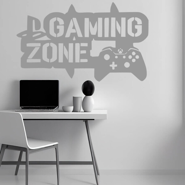 Samolepka Gaming zone Barva: šedá, Velikost: 60 x 36 cm