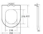 Kielle - WC sedátko, Softclose, EasyLock, Slim, bílá 30401000S