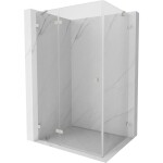 MEXEN/S - Lunar sprchový kout dveře křídlové levá 90 x 80, transparent, nikl kartáčovaný 834-090-080-97-00-L