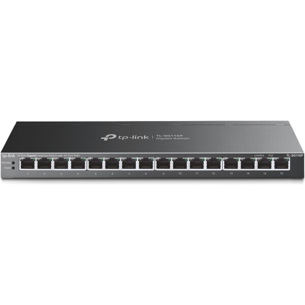 TP-Link TL-SG116P šedá / Switch / 32 Gbps / 16xRJ45 / PoE (TL-SG116P)