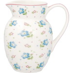 GREEN GATE Porcelánový džbánek Rosalia White 0,5 l, modrá barva, porcelán