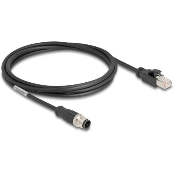 Delock 80851 RJ45 / M 12 síťové kabely, propojovací kabely CAT 5e S/FTP 2.00 m černá 1 ks