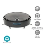 Nedis WIFIVCR10CBK černá / Robotický vysavač 3v1 / zametání vysávání vytírání / Wi-Fi / 0.6 l / 2000 Pa / HEPA 12 (WIFIVCR10CBK)