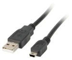 Lanberg CA-USBK-10CC-0018-BK černá / Kabel USB-A – Mini USB / USB 2.0 / 1,8 m (CA-USBK-10CC-0018-BK)