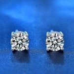 Royal Fashion stříbrné náušnice HA-XEZ001-SILVER-MOISSANITE