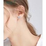 Stříbrné náušnice Swarovski Elements Corinne, stříbro 925/1000, Stříbrná