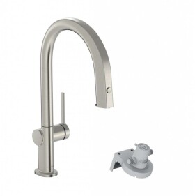 HANSGROHE - Aqittura M91 Dřezová baterie s výsuvnou koncovkou a filtrační hlavicí, vzhled nerezu 76803800