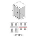 CERANO - Sprchový kout Antelo L - L/P - 6 mm - chrom, transparentní sklo - 100x80 - otočný CER-666595