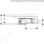GEBERIT - Setaplano Sprchová odpadní souprava se 6 nožičkami pro sprchovou vaničku Setaplano, výška vodního uzávěru 50 mm 154.013.00.1