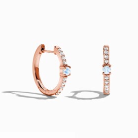 Royal Fashion náušnice 14k zlato Vermeil GU-DR23085E-ROSEGOLD-MOONSTONE-TOPAZ