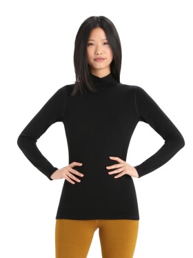 Dámské triko dlouhý rukáv ICEBREAKER Wmns 260 Tech LS Turtleneck, Black velikost: L