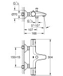 GROHE - Grohtherm 800 Termostatická vanová baterie, chrom 34576000