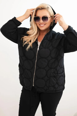 Dámská mikina Plus Size bavlněná na zip černá UNI