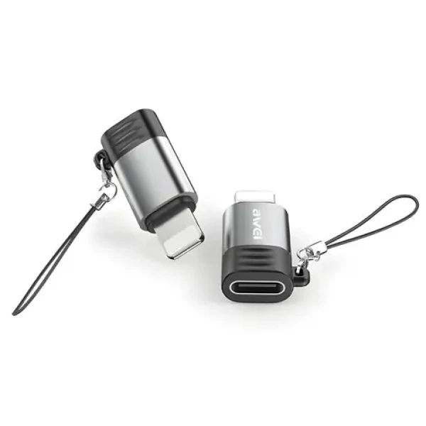 AWEI A11 šedá / Adaptér / USB-C / Lightning / Nabíjení a přenos dat / 480 Mb/s (A11)