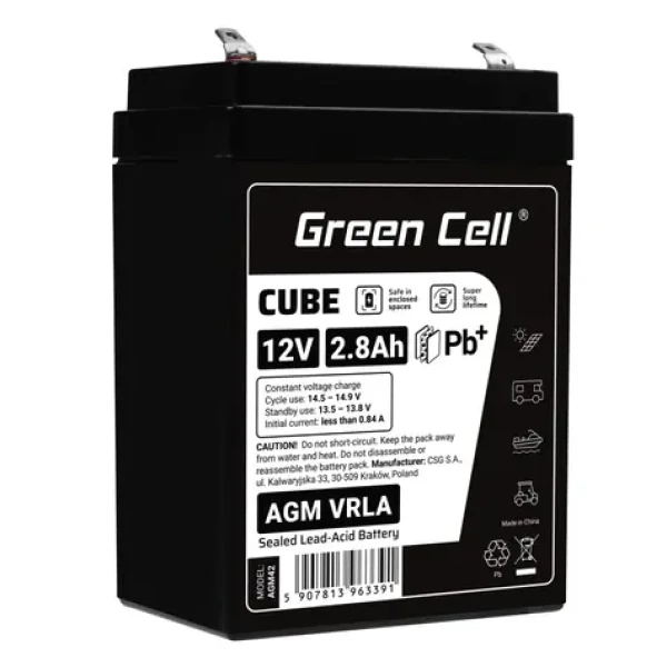 Green Cell AGM baterie 12V 2.8Ah (AGM42)