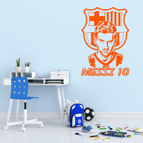 Samolepka Lionel Messi 10 Barva: oranžová, Velikost: 40 x 28 cm