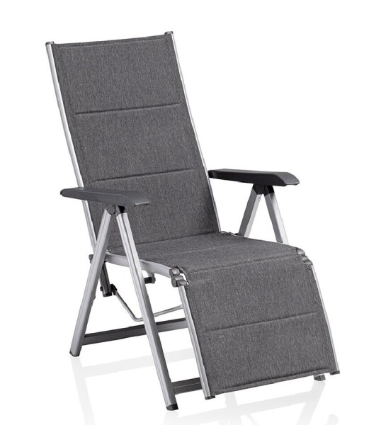 KETTLER BASIC PLUS PADDED relaxační, polohovací, hliníkové křeslo - stříbrná / antracit
