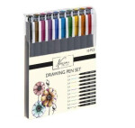 Sada barevných per na kreslení 10 ks