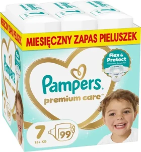 Pampers Premium Care 15+ kg (99 ks) / Pleny / Velikost 7 (15+ kg)