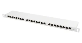 Lanberg šedý / Patch panel / 24 portů / RJ-45 / CAT6 / FTP stíněný / 0,5U / 19" (PPS6-0024-S)