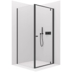 CERANO Sprchový kout Ferri L/P - 6 mm - černá matná, transparentní sklo - 80x80x195 cm - pivotový