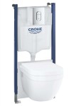 GROHE - Solido Set předstěnové instalace, klozetu Euro Ceramic a sedátka softclose, tlačítko Arena Cosmopolitan, chrom 39700000