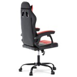 Herní křeslo, červená a černá ekokůže, houpací mechanika, opěrák 135°